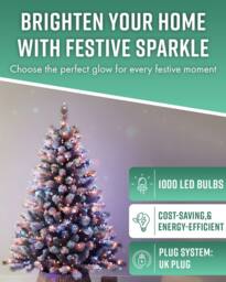 Globrite Multicolour Fairy Lights 100m 1000LED String Lights for Indoor & Outdoor Decoration - thumbnail 2