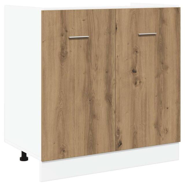 Berkfield Home Sink Bottom Cabinet Lyon Artisan Oak 80x46x81.5 cm Engineered Wood in Brown - image 1