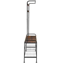 tectake Coat & Shoe Rack Wichita in Dark Brown - Size: 73.5 cm - thumbnail 3