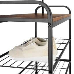 tectake Coat & Shoe Rack Wichita in Dark Brown - Size: 73.5 cm - thumbnail 7