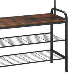 tectake Coat & Shoe Rack Wichita in Dark Brown - Size: 73.5 cm - thumbnail 9