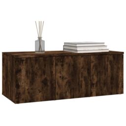 Berkfield Home TV Cabinet Smoked Oak 80x34x30 cm Engineered Wood in Brown - Size: 80 x 34 x 30 cm - thumbnail 3