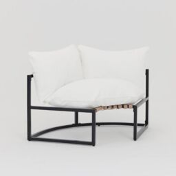 Home Detail Marbella Black Garden Corner Set with Ivory Cushions - thumbnail 2