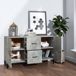 Berkfield Home Sideboard Concrete Grey 100x36x60 cm Engineered Wood - Size: 100 x 36 x 60 cm - thumbnail 3