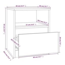 Berkfield Home Decorative Bedside Cabinet Grey Sonoma 40x40x50 cm Engineered Wood - Size: 40 x 40 x 50 cm - thumbnail 8