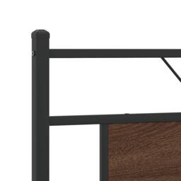 Berkfield Home Metal Bed Frame without Mattress Brown Oak 180x200 cm Super King - thumbnail 9