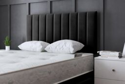 DS Living Amelia Upholstered Black Panel 4 Draw Divan Bed with Headboard - Size: Small Double - thumbnail 3