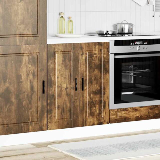 Berkfield Home Kitchen Base Cabinet¬†Porto Smoked Oak Engineered Wood in Brown - image 1