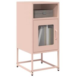 Berkfield Home Bedside Cabinet Pink 36x39x78 cm Cold-rolled Steel - Size: 36 x 39 x 78 cm - thumbnail 1