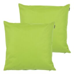 icon Indoor Outdoor Cushion Set of 2 Slate Grey Water Resistant Cushions in Light Green - Size: 43 cm x 43 cm