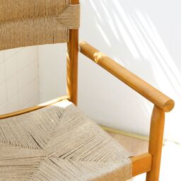 Nordlys Set of 2 Indoor Outdoor Chairs in Solid Acacia Wood & Rope in Brown - thumbnail 7
