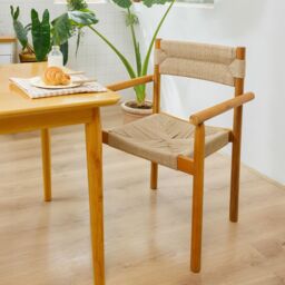 Nordlys Set of 2 Indoor Outdoor Chairs in Solid Acacia Wood & Rope in Brown - thumbnail 3