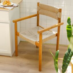 Nordlys Set of 2 Indoor Outdoor Chairs in Solid Acacia Wood & Rope in Brown - thumbnail 6