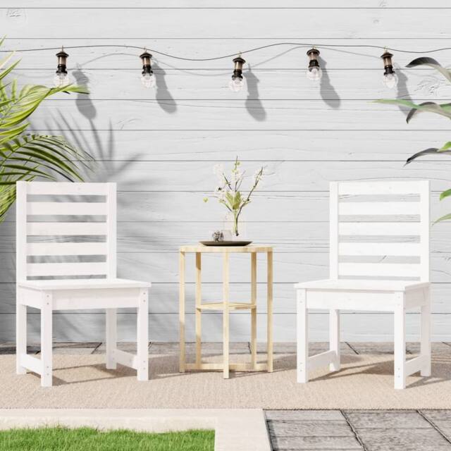 Berkfield Home Beautiful Garden Chairs 2 pcs White 40.5x48x91.5 cm Solid Wood Pine - image 1