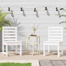 Berkfield Home Beautiful Garden Chairs 2 pcs White 40.5x48x91.5 cm Solid Wood Pine - thumbnail 1