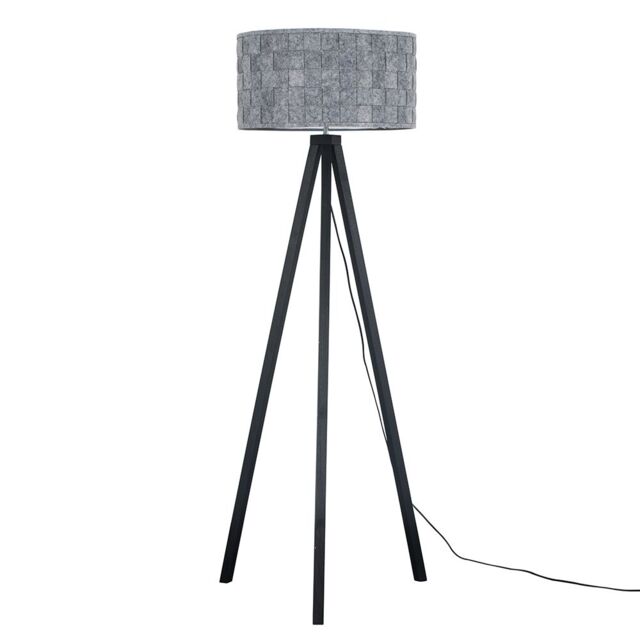 ValueLights Barbro Black Wood Tripod Floor Lamp with Felt Shade - image 1