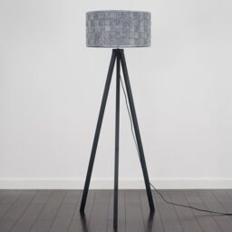 ValueLights Barbro Black Wood Tripod Floor Lamp with Felt Shade - thumbnail 2
