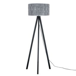 ValueLights Barbro Black Wood Tripod Floor Lamp with Felt Shade