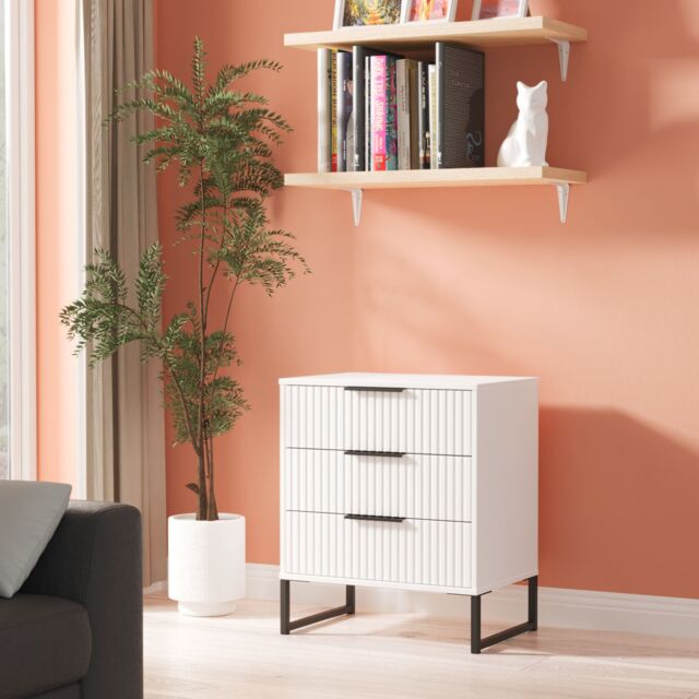 Ready Assembled 2 U Menai 3 Drawer Chest (Ready Assembled) in White - image 1