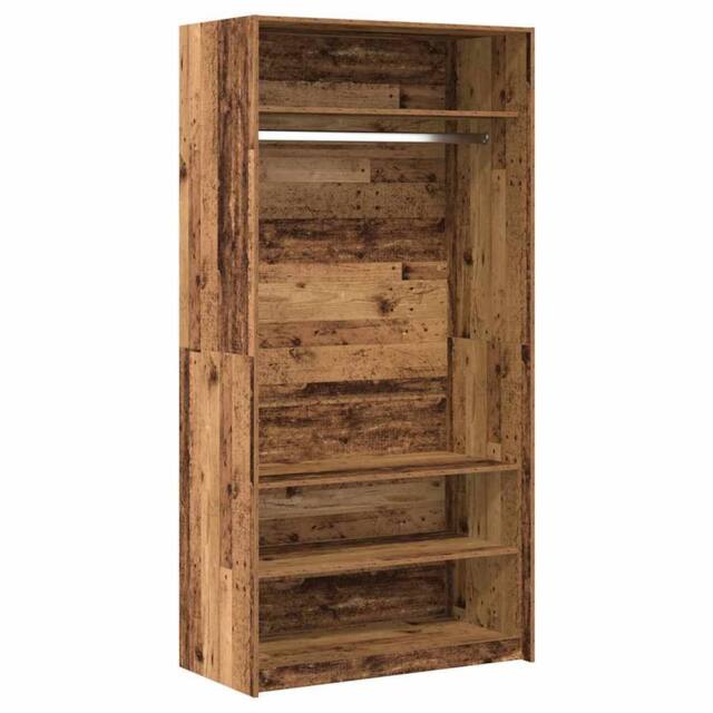 Berkfield Home Wardrobe Old Wood 100x50x200 cm Engineered Wood in Brown - Size: 100 x 50 x 200 cm - image 1