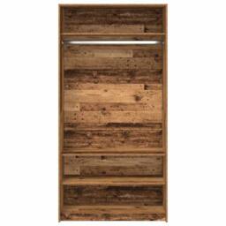 Berkfield Home Wardrobe Old Wood 100x50x200 cm Engineered Wood in Brown - Size: 100 x 50 x 200 cm - thumbnail 4