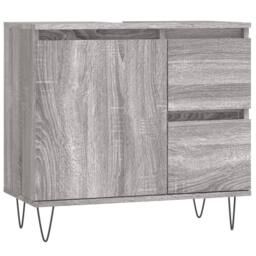 Berkfield Home 3 Piece Bathroom Furniture Set Grey Sonoma Engineered Wood - thumbnail 9