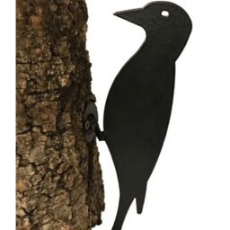 Poppyforge Woodpecker on Base, Steel, W45.7 x H121.9 cm, Bare Metal/Ready to Rust in Black - thumbnail 2