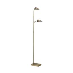 Netlighting Ashton Floor Lamp 2 Light Antique Brass Crystal in Bronze - thumbnail 1