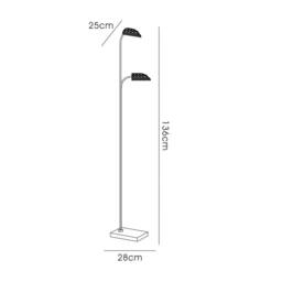 Netlighting Ashton Floor Lamp 2 Light Antique Brass Crystal in Bronze - thumbnail 3