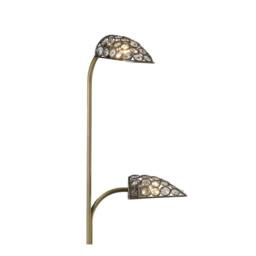 Netlighting Ashton Floor Lamp 2 Light Antique Brass Crystal in Bronze - thumbnail 5