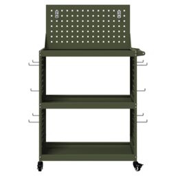 Berkfield Home Tool Trolley Olive green 65 x 35 x 111 cm Powder-coated steel - thumbnail 5