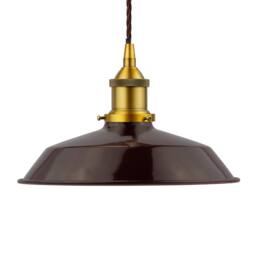 SE Home Burgundy Red Small Trinity Metal Pendant Light - Antique Gold - thumbnail 1