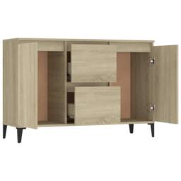 Berkfield Home Sideboard Sonoma Oak 104x35x70 cm Engineered Wood in Natural - Size: 104 x 35 x 70 cm - thumbnail 4