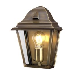 Netlighting St James 1 Light Outdoor Wall Lantern Light Solid Brass IP44 E27 in Yellow