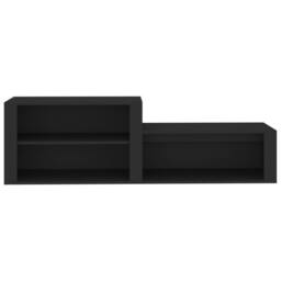 Berkfield Home Shoe Cabinet Black 150x35x45 cm Engineered Wood - Size: 150 x 35 x 45 cm - thumbnail 5