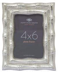 Orsina Hiba Silver Finish Bamboo Effect 4In X 6In Photo Frame - thumbnail 1