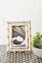 Orsina Hiba Silver Finish Bamboo Effect 4In X 6In Photo Frame - thumbnail 3