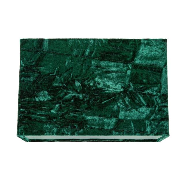 Happy Homewares Contemporary Designer Crushed Velvet Fabric Rectangular Lamp Shade in Dark Green - Size: 12 inches - image 1