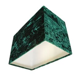 Happy Homewares Contemporary Designer Crushed Velvet Fabric Rectangular Lamp Shade in Dark Green - Size: 12 inches - thumbnail 3