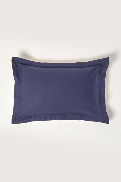 Homescapes Egyptian Cotton Oxford Pillowcase 200 TC, Standard Size in Navy - image 1