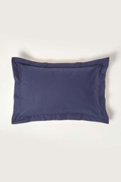 Homescapes Egyptian Cotton Oxford Pillowcase 200 TC, Standard Size in Navy
