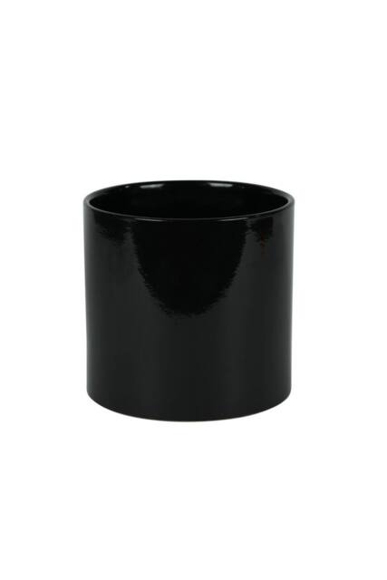 KDMD Hortus Sofia Glossy Black Ceramic Pot 16cm - image 1