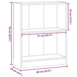 Berkfield Home Decorative Bookcase Old Wood 60x24x76 cm Engineered Wood in Brown - Size: 60 x 24 x 76 cm - thumbnail 9