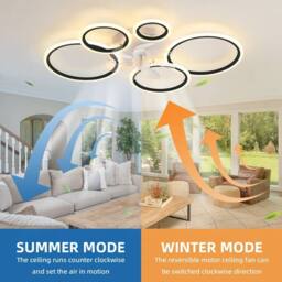 Garwarm 100cm LED Dimmabale Reversable Ceiling Fan with Lights & Remote in White - thumbnail 2