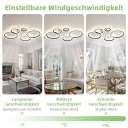Garwarm 100cm LED Dimmabale Reversable Ceiling Fan with Lights & Remote in White - thumbnail 4