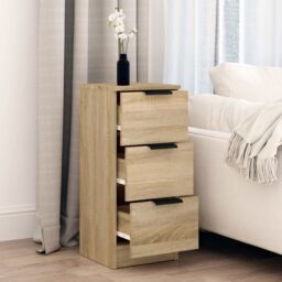 Berkfield Home Sideboard Sonoma Oak 30x30x70 cm Engineered Wood in Brown - Size: 30 x 30 x 70 cm - thumbnail 3