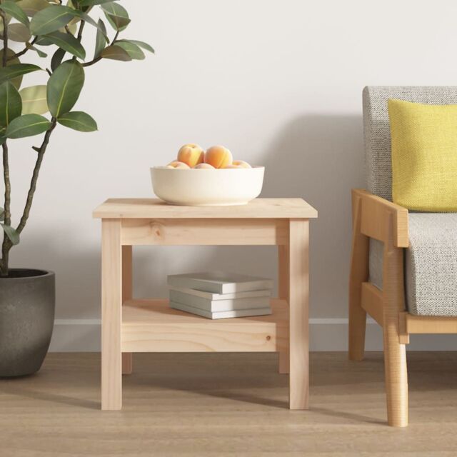 Berkfield Home Coffee Table 45x45x40 cm Solid Wood Pine in Brown - Size: 45 x 45 x 40 cm - image 1