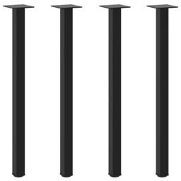 Berkfield Home Coffee Table Legs 4 pcs Black 72-74 cm Steel - thumbnail 1
