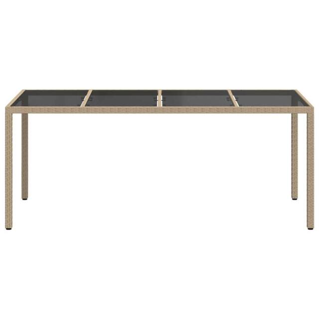 Berkfield Home Modern Garden Dining Table Beige 190x90x75 cm Poly Rattan - Size: 190 x 90 x 75 cm - image 1
