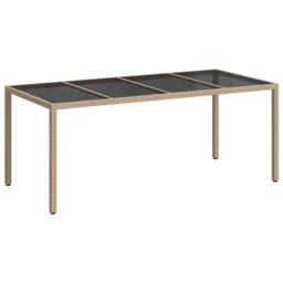Berkfield Home Modern Garden Dining Table Beige 190x90x75 cm Poly Rattan - Size: 190 x 90 x 75 cm - thumbnail 3